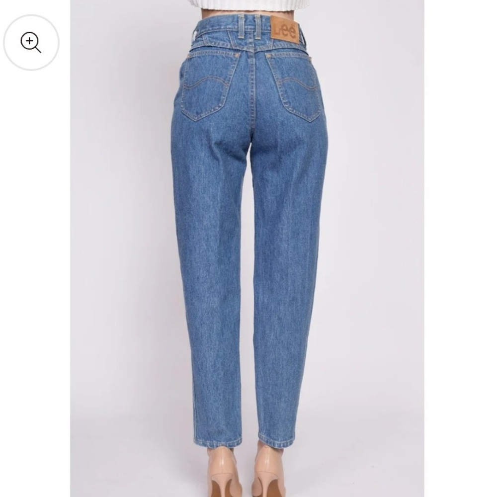 Vintage LEE Riders Classic Blue Women's Jeans Long Moms High Waist 80s - Picture 10 of 12